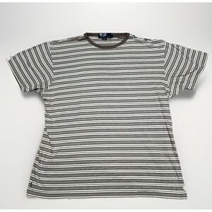 Polo Ralph Lauren Brown Striped Short Sleeve Tshirt, Men's Size Large